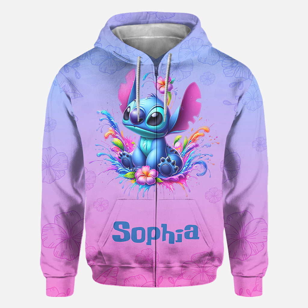 Personalized Blue Ohana All Over Shirt Custom Name Gift