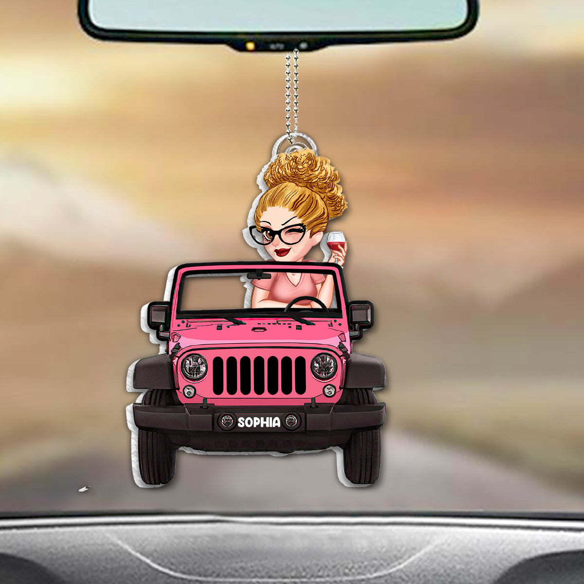 Personalized Acrylic Car Ornament Custom Name Gift for Her