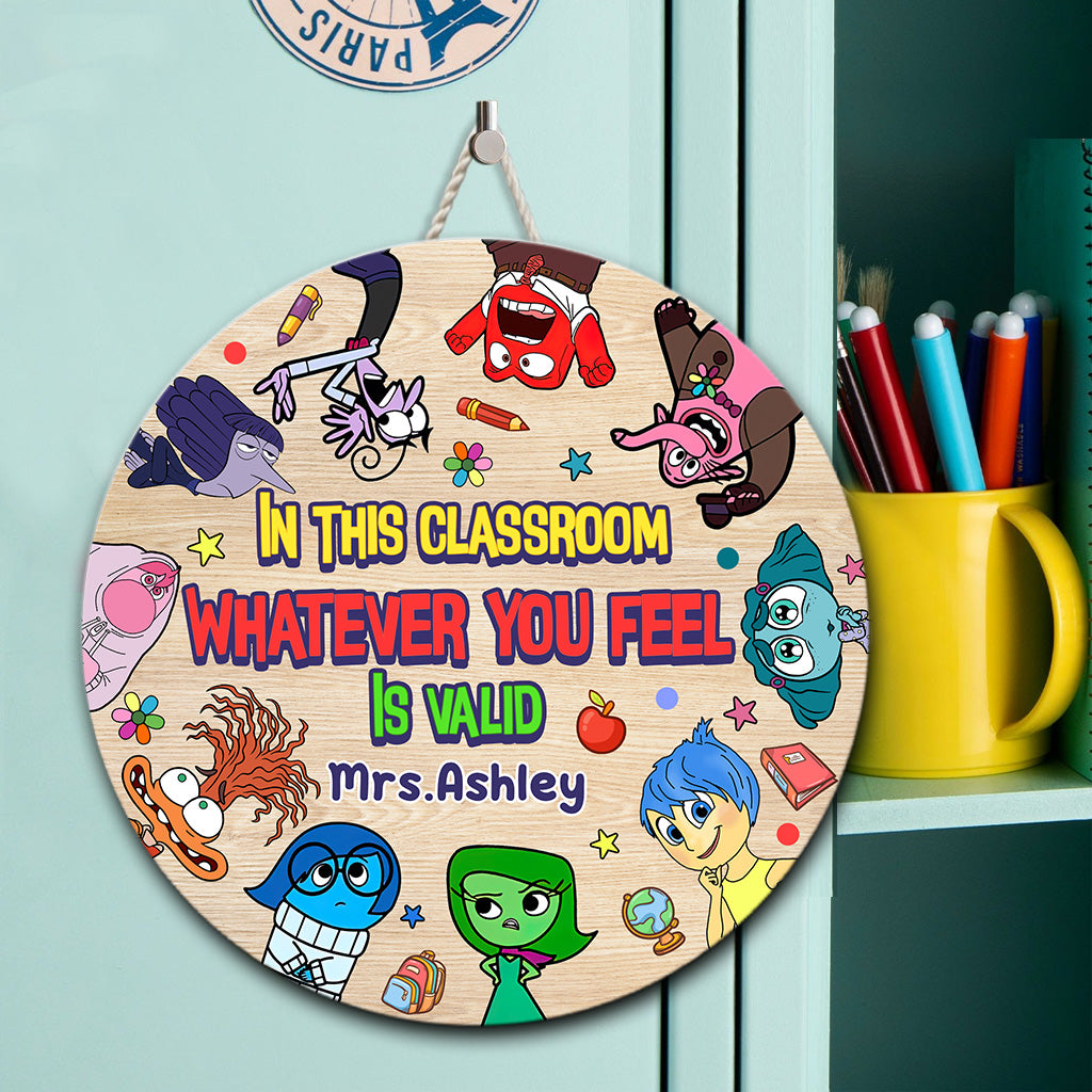 Personalized Round Wood Sign Classroom Decor Gift for Teacher