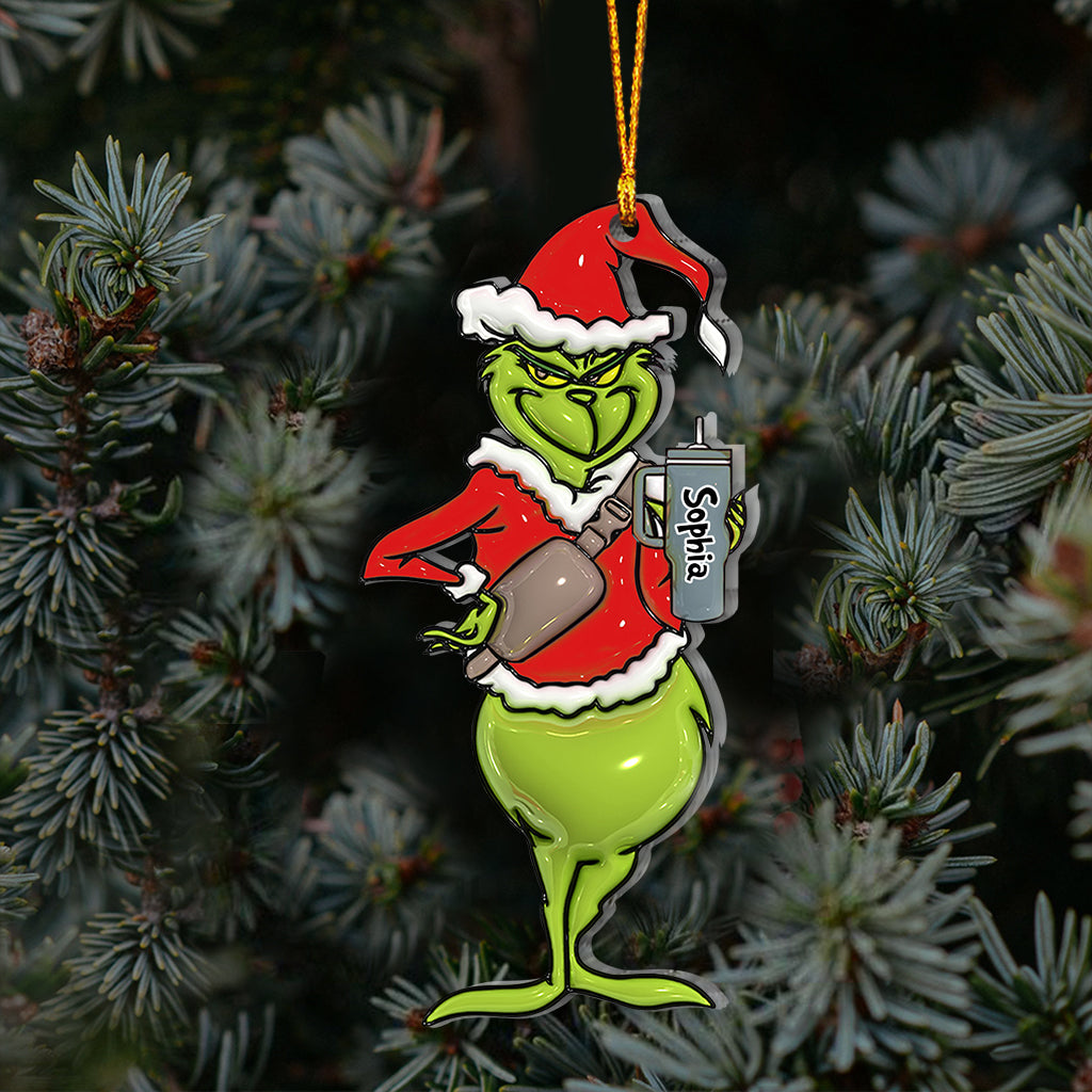 Personalized Grinch Christmas Ornament Custom Name Gift