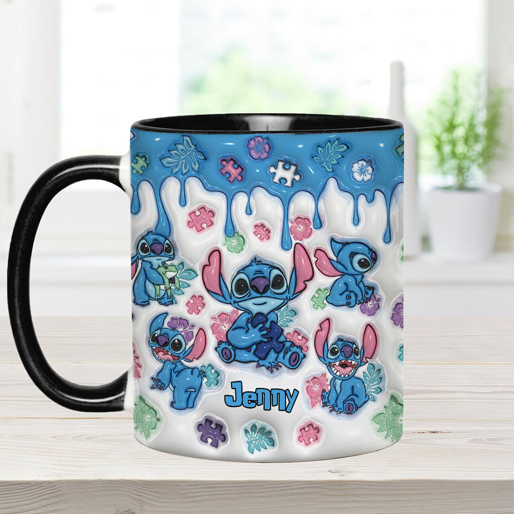 Personalized Autism Awareness Accent Mug Custom Name Gift