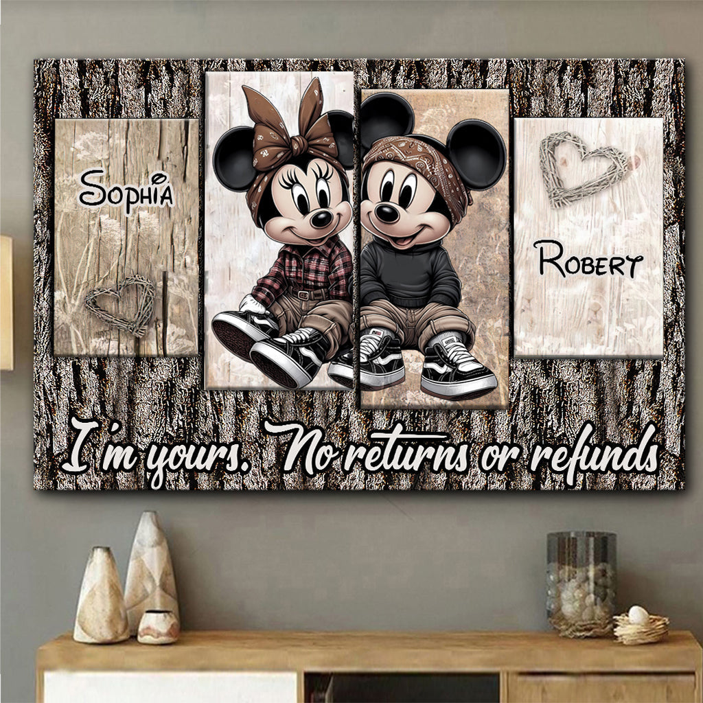 Personalized Mouse Mickey Minnie Canvas Art Gift for Couple