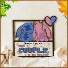 Load image into Gallery viewer, Custom Ohana 2 Layered Wood Sign Gift for Couple Anniversary
