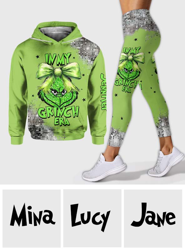 Personalized Grinch Era Hoodie and Leggings Set Gift for Christmas