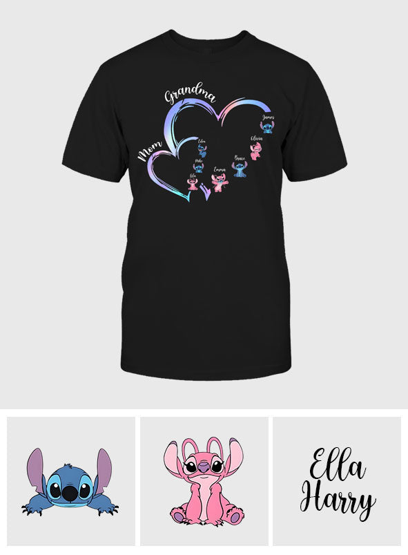 Personalized Grandma T-Shirt & Hoodie with Ohana Design for Family Gifts