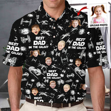 Load image into Gallery viewer, Personalized Space-Themed Polo Shirt for Dad with Custom Photo
