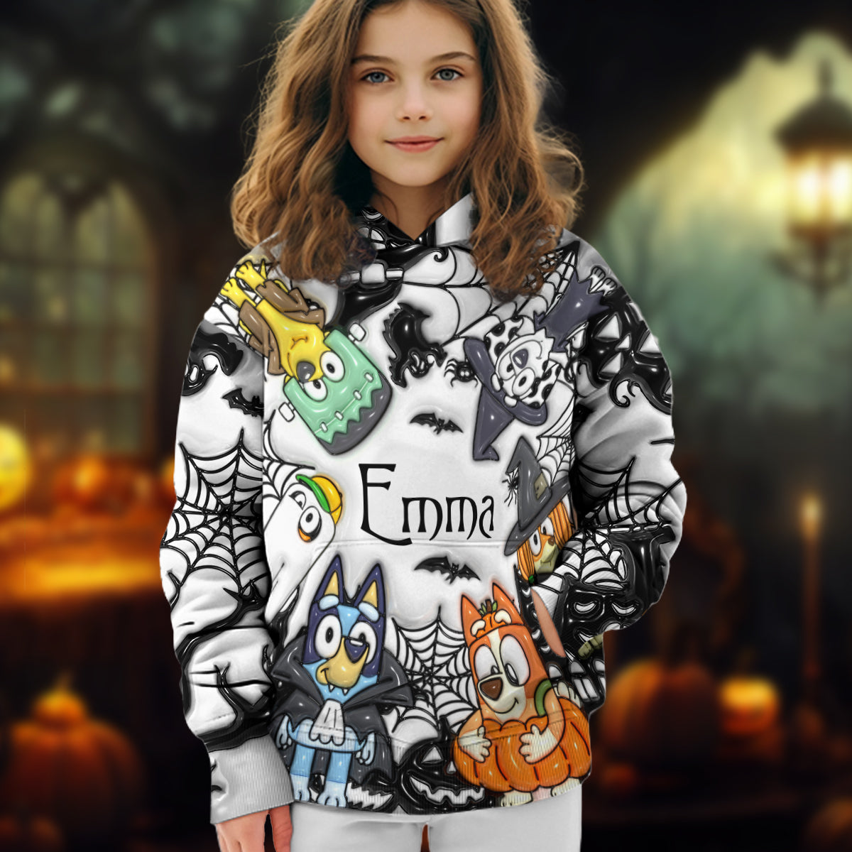 Personalized Halloween All-Over Shirt Custom Name Gift for Kids