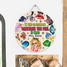 Load image into Gallery viewer, Personalized Classroom Round Wood Sign Custom Name Gift for Teacher
