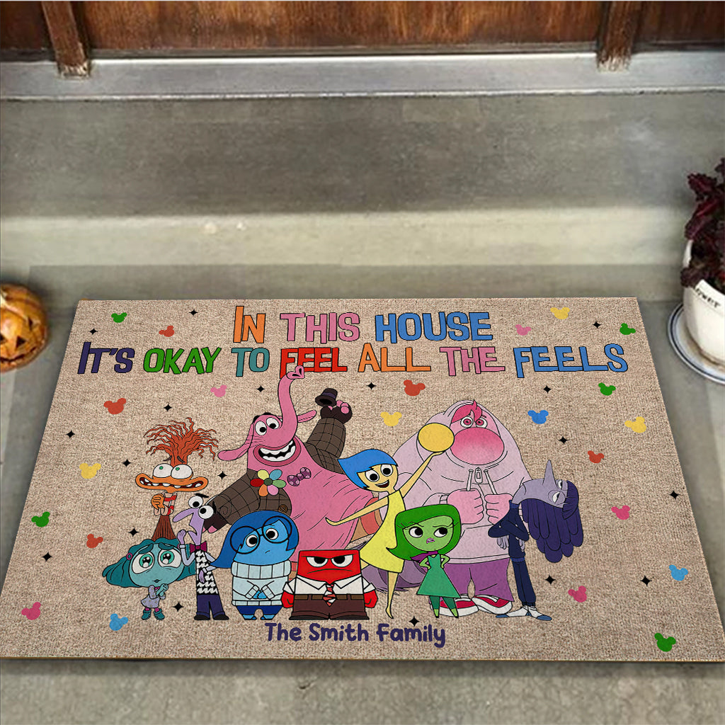 Personalized Doormat 'It's Okay to Feel' Family Gift for Home
