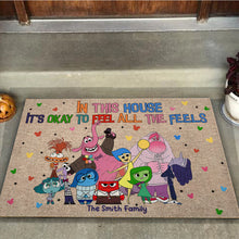 Load image into Gallery viewer, Personalized Doormat 'It's Okay to Feel' Family Gift for Home
