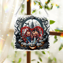 Load image into Gallery viewer, Personalized Halloween Suncatcher Ornament Custom Name Gift
