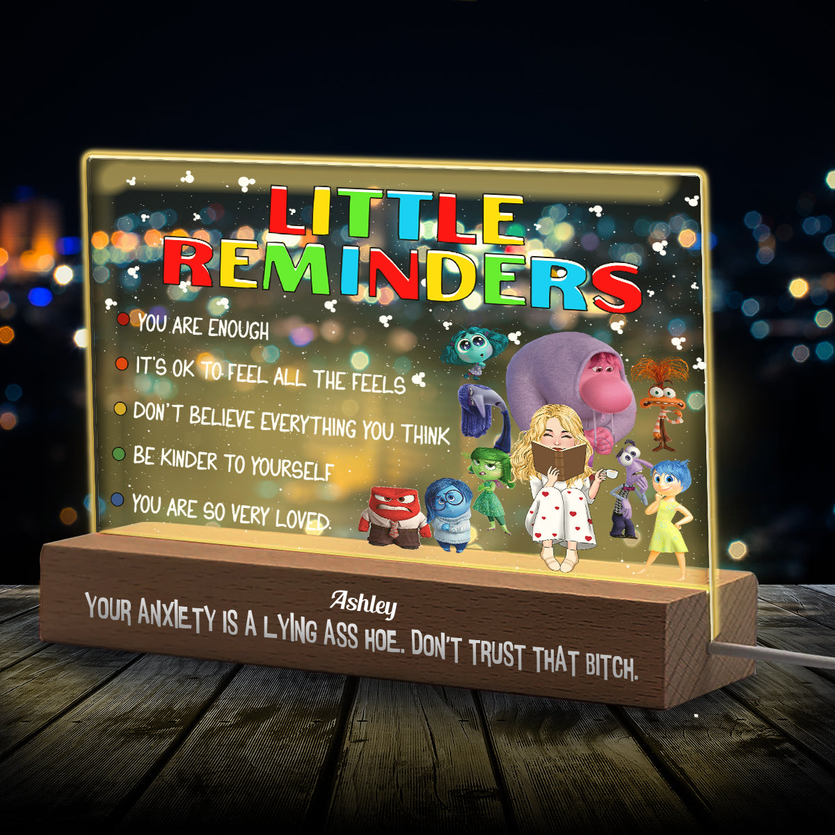 Personalized Acrylic LED Night Light Custom Message Gift