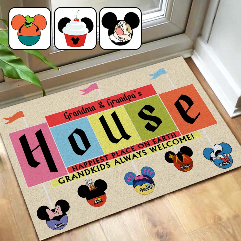 Personalized Doormat for Grandparents Custom Name Welcome Gift
