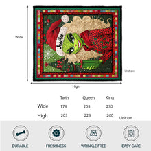 Load image into Gallery viewer, Personalized Christmas Quilt with Green Lady Design for Unique Gifts
