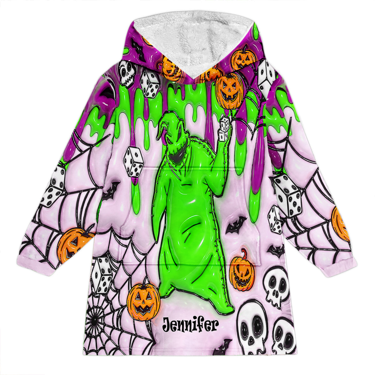 Personalized Oogie Boogie Blanket Hoodie for Halloween & Christmas Gift