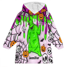 Load image into Gallery viewer, Personalized Oogie Boogie Blanket Hoodie for Halloween &amp; Christmas Gift
