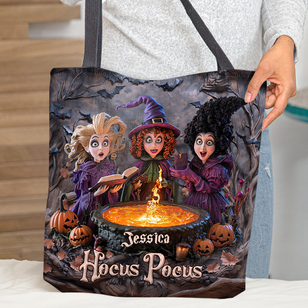 Personalized Hocus Pocus Tote Bag with Witches Design for Halloween