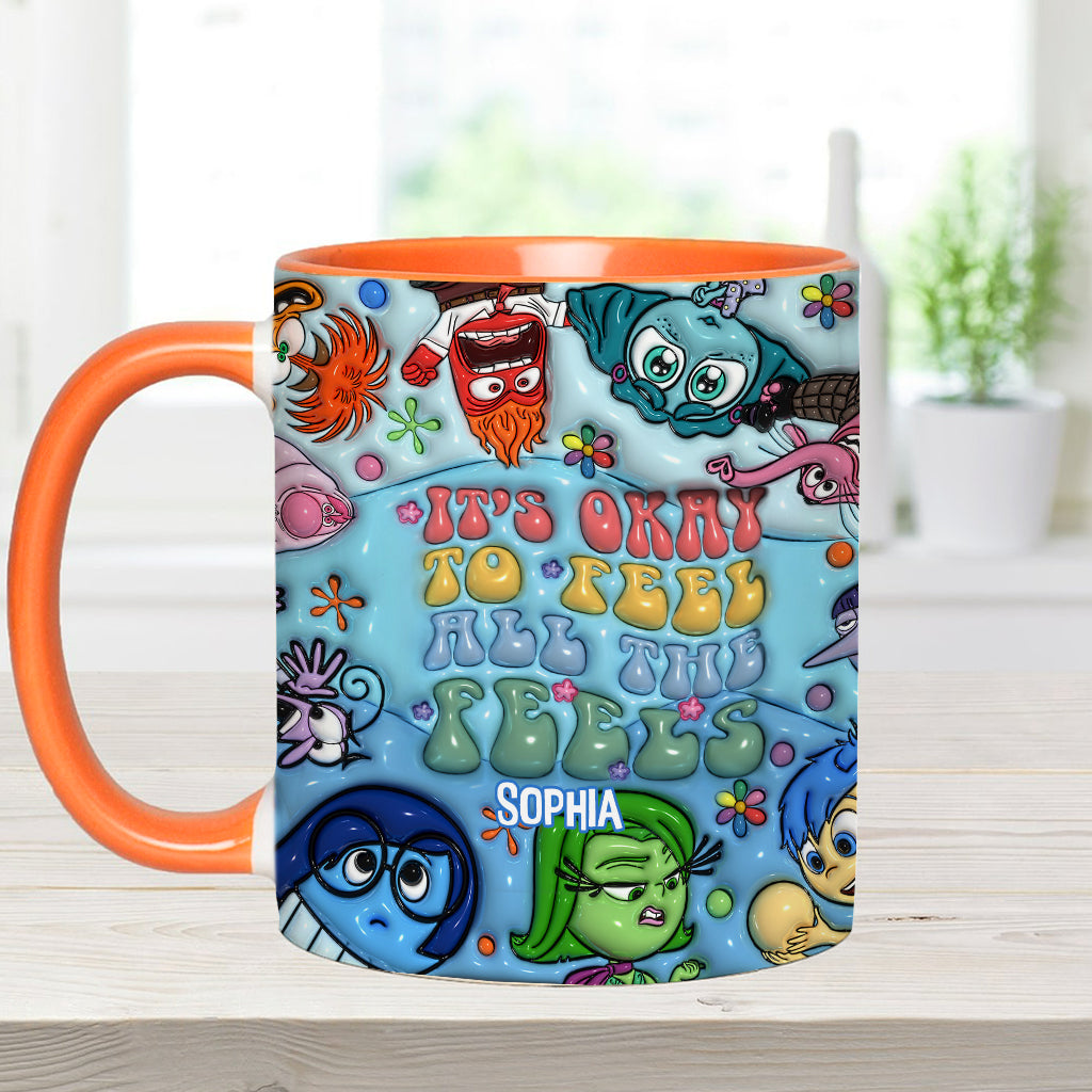 Personalized Ceramic Accent Mug 'It's Okay To Feel All The Feels' Gift for Kids