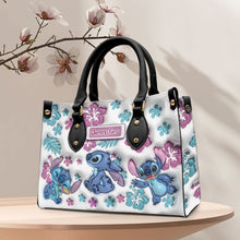 Load image into Gallery viewer, Personalized Leather Handbag with Floral Design Gift for Her
