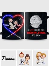 Load image into Gallery viewer, Personalized Star Wars Mug I Love You to the Death Star Gift for Couple
