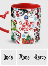 Load image into Gallery viewer, Personalized Nightmare Before Christmas Mug with Heart Handle

