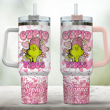 Load image into Gallery viewer, Personalized Cupid Vibes Tumbler with Handle for Christmas Gift
