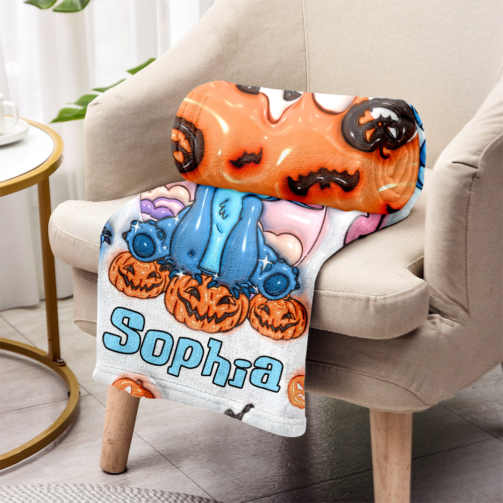 Personalized Spooky Ohana Blanket for Kids | Halloween Gift