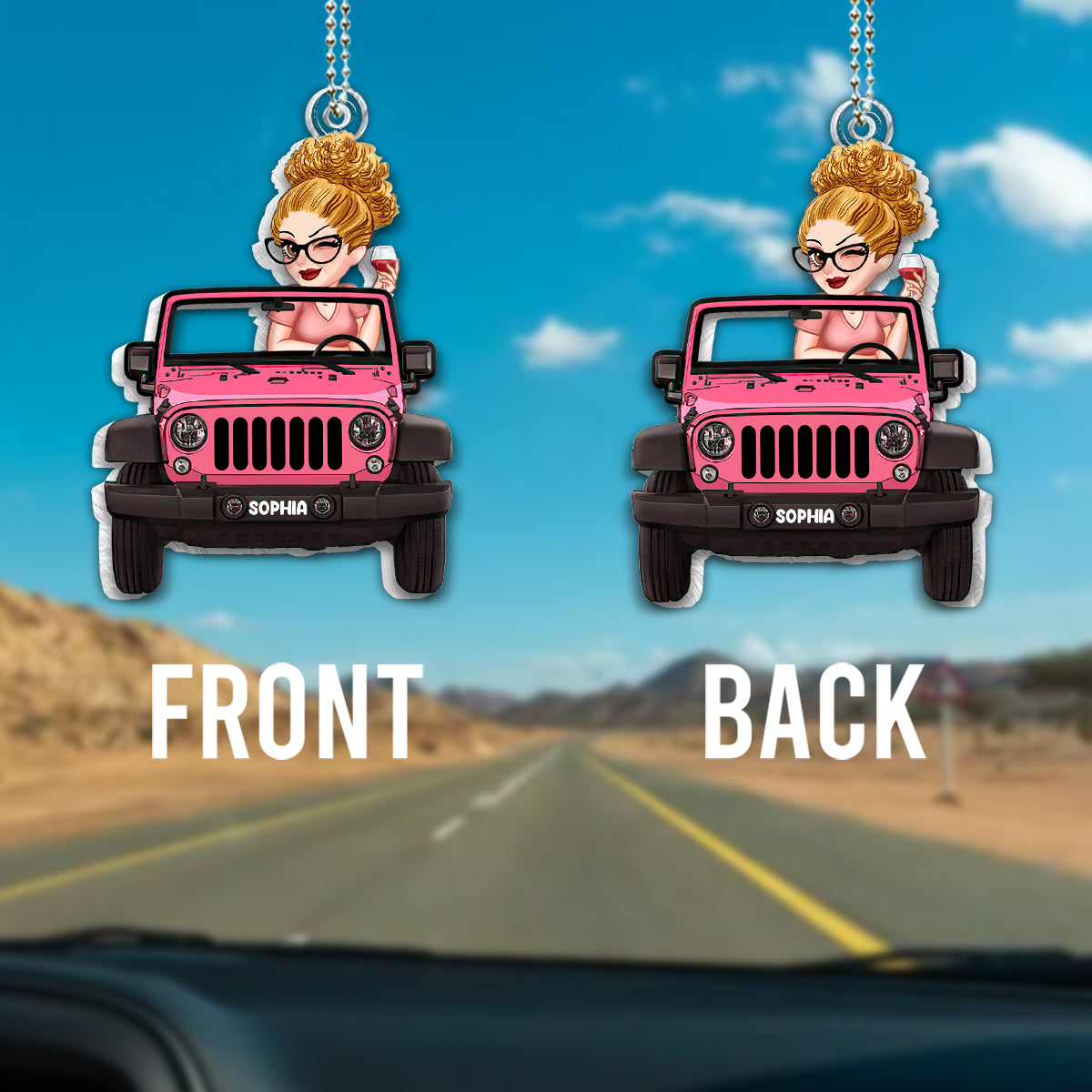 Personalized Acrylic Car Ornament Custom Name Gift for Her