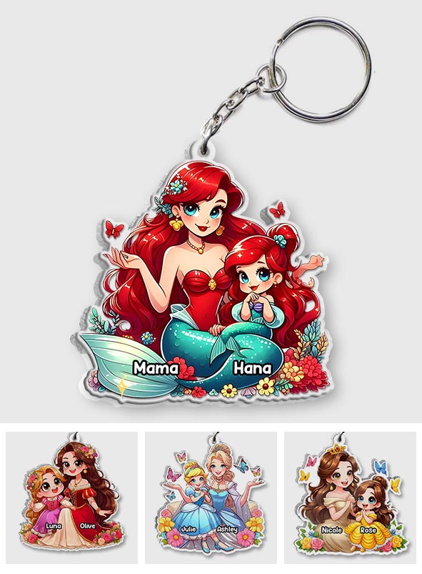 Personalized Mom & Daughter Keychain Custom Name Gift for Mother's Day