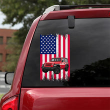 Load image into Gallery viewer, Personalized American Flag Car Decal Die Cut Custom Design

