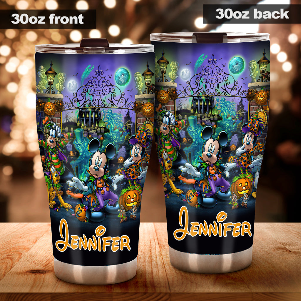 Personalized Halloween Mouse Tumbler with Custom Name Gift