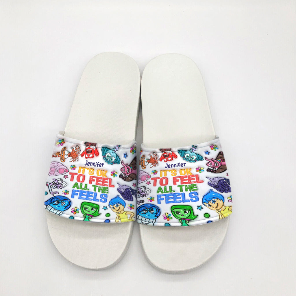 Personalized Slide Sandals Custom Name Gift for Mom Birthday