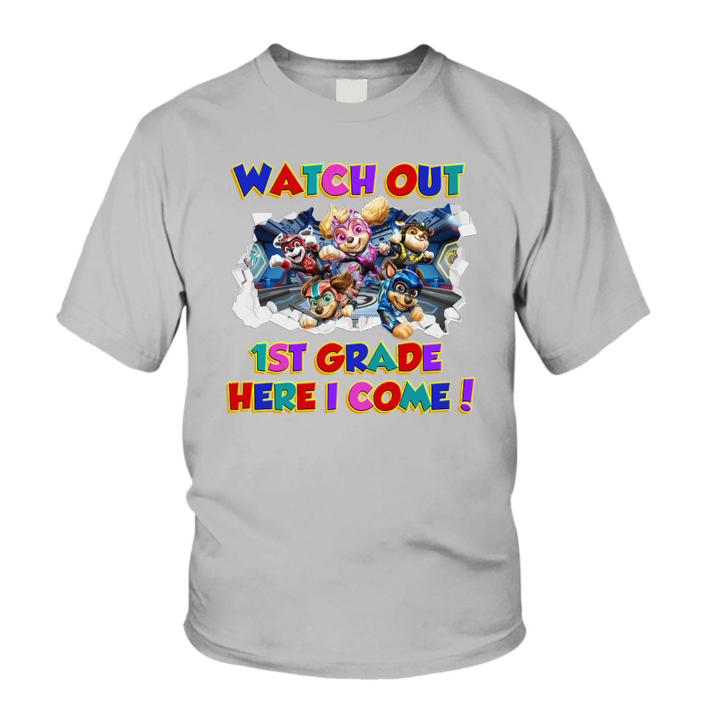 Personalized Kids T-Shirt with Watch Out Design for Back to School