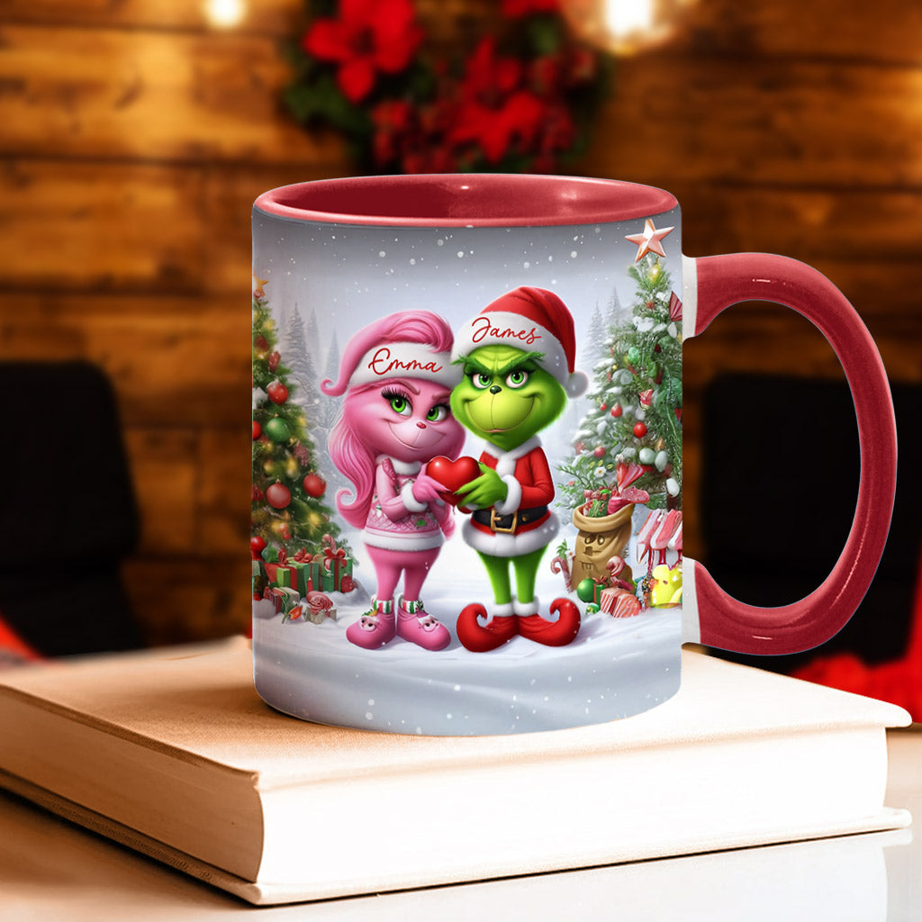Personalized Merry Grinchmas Accent Mug Custom Name Gift for Christmas