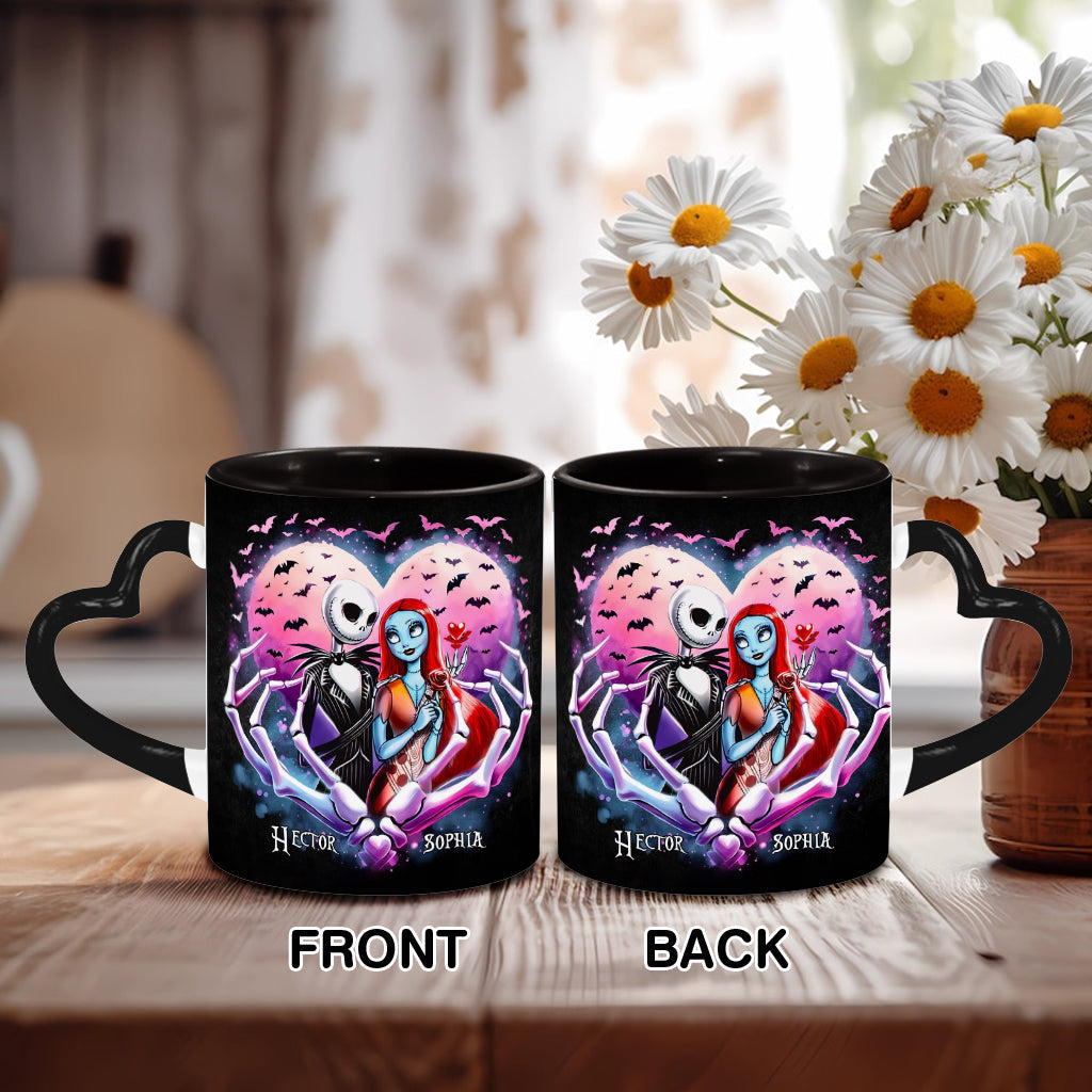 Personalized Heart Handle Mug Custom Couple Gift for Valentine's Day