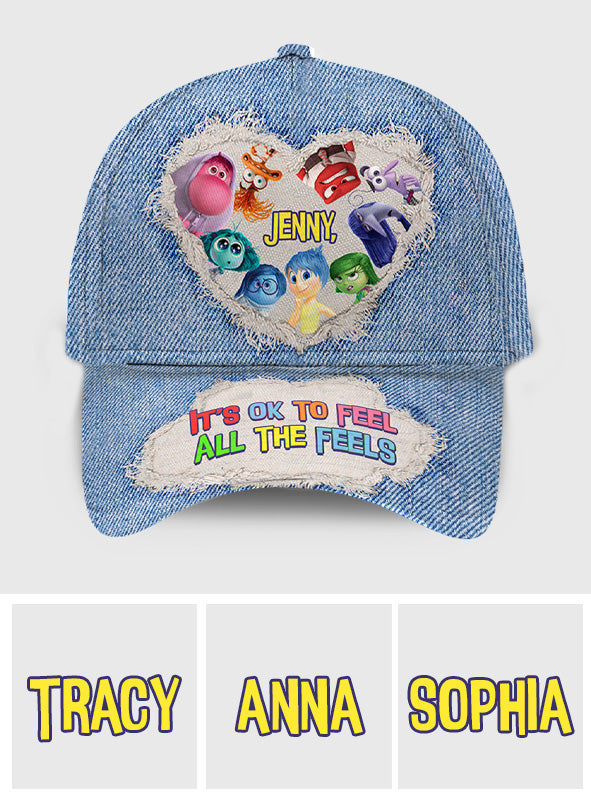 Personalized Denim Classic Cap Custom Name Gift for Kids