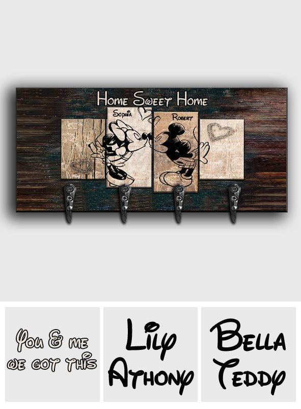 Personalized Home Sweet Home Key Rack Custom Name Gift