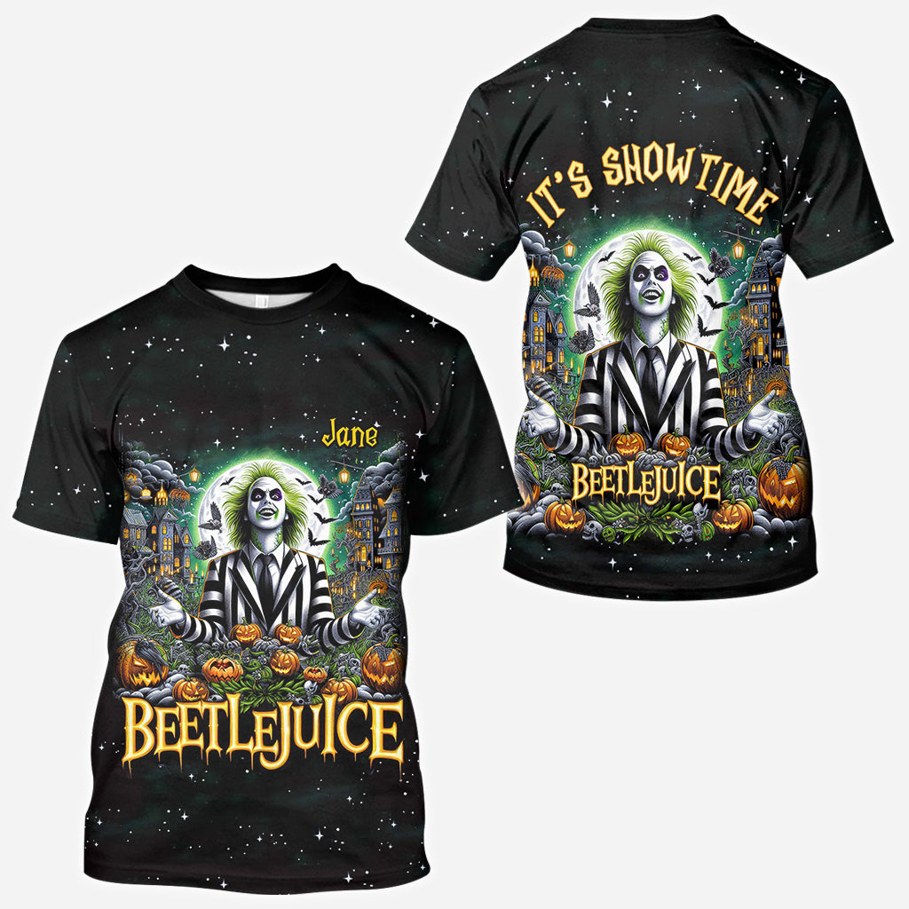 Personalized Beetlejuice All Over Shirt Custom Name Halloween Gift