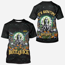 Load image into Gallery viewer, Personalized Beetlejuice All Over Shirt Custom Name Halloween Gift
