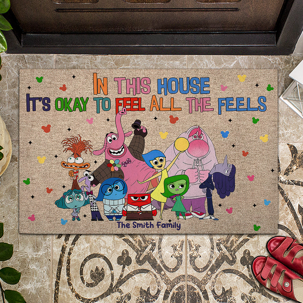 Personalized Doormat 'It's Okay to Feel' Family Gift for Home