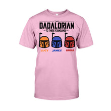Load image into Gallery viewer, Personalized Dadalorian T-Shirt &amp; Hoodie Gift for Dad | Custom Family Names
