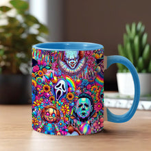 Load image into Gallery viewer, Personalized Colorful Horror Accent Mug with Custom Name - Perfect for Halloween
