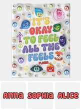 Load image into Gallery viewer, Personalized Flannel Blanket 'It's Okay To Feel All The Feels' Gift for Birthday Graduation
