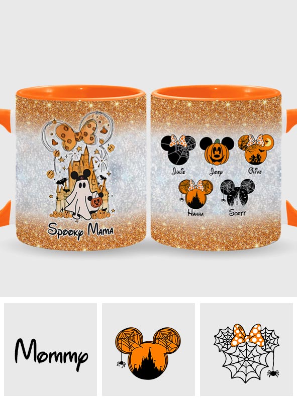 Personalized Spooky Mama Halloween Accent Mug Gift for Mom