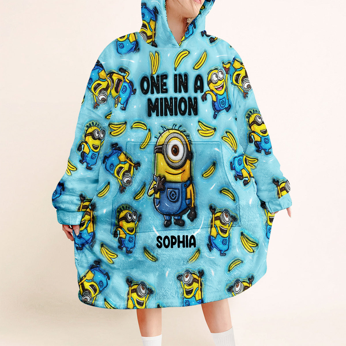Personalized One In A Minion Blanket Hoodie Custom Name Gift