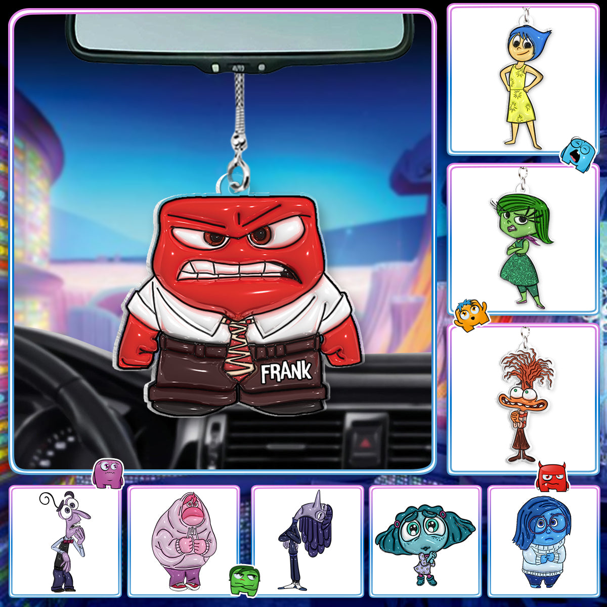 Personalized Transparent Car Ornament Custom Name Gift for Christmas