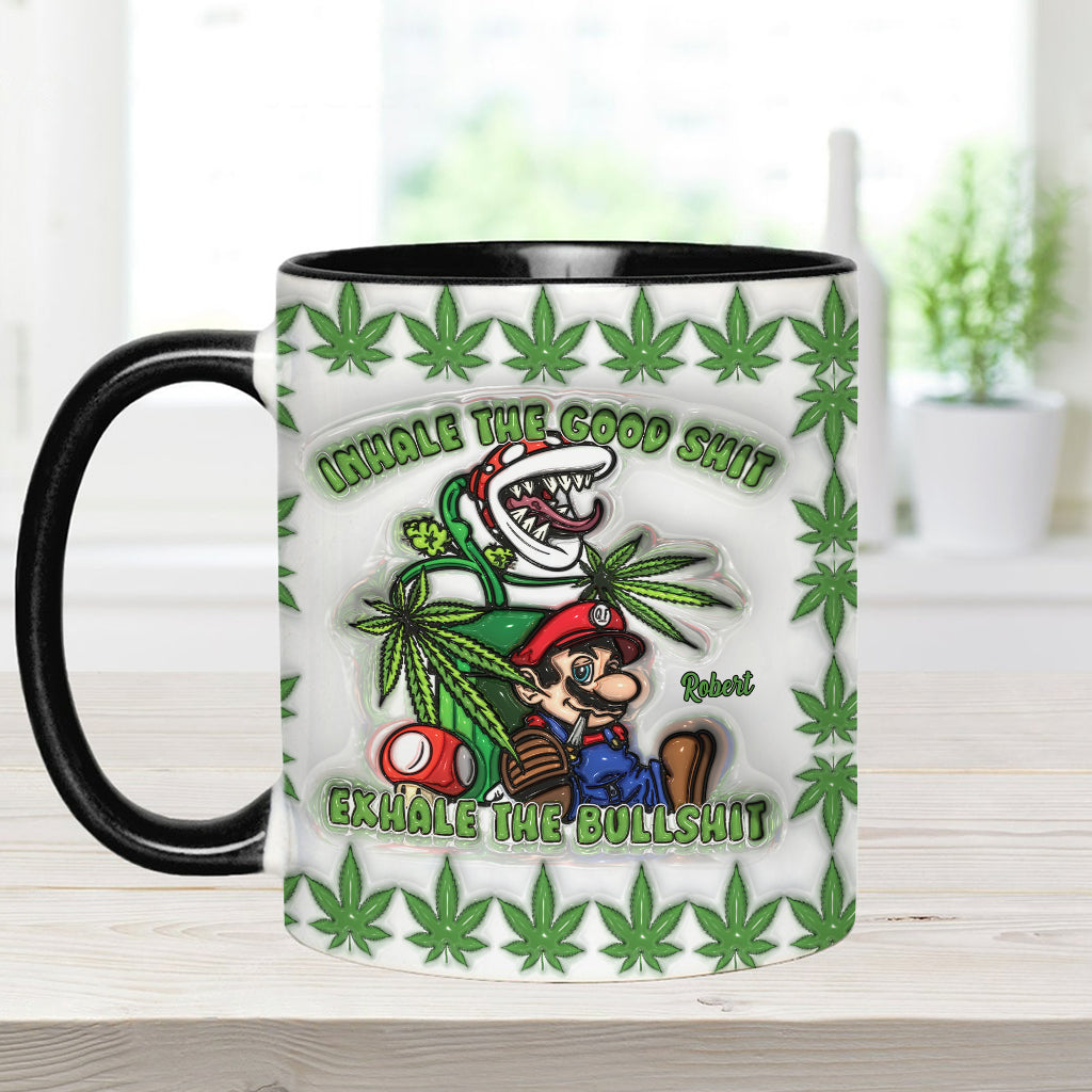 Personalized Weed Accent Mug Inhale the Good Sh*t Gift