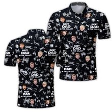 Load image into Gallery viewer, Personalized Space-Themed Polo Shirt for Dad with Custom Photo
