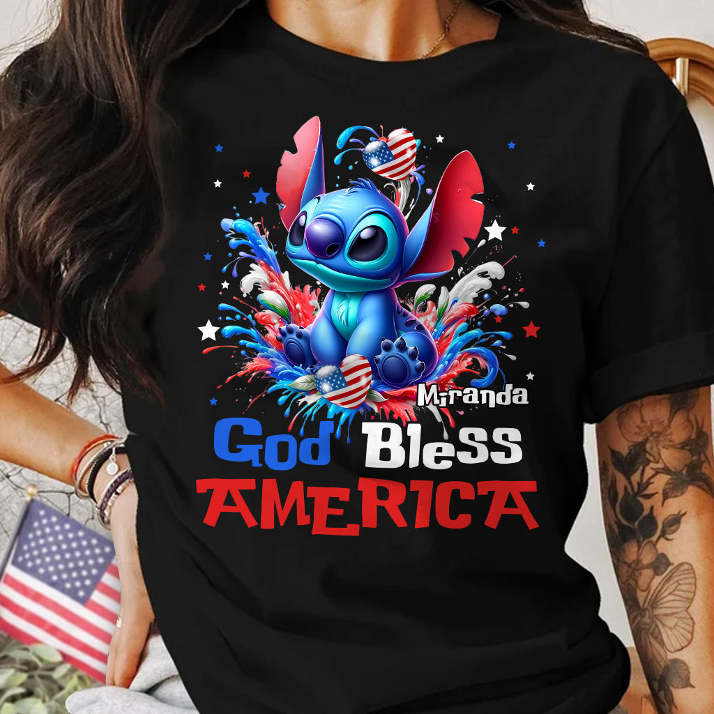 Personalized God Bless America T-Shirt & Hoodie for July 4th Gift