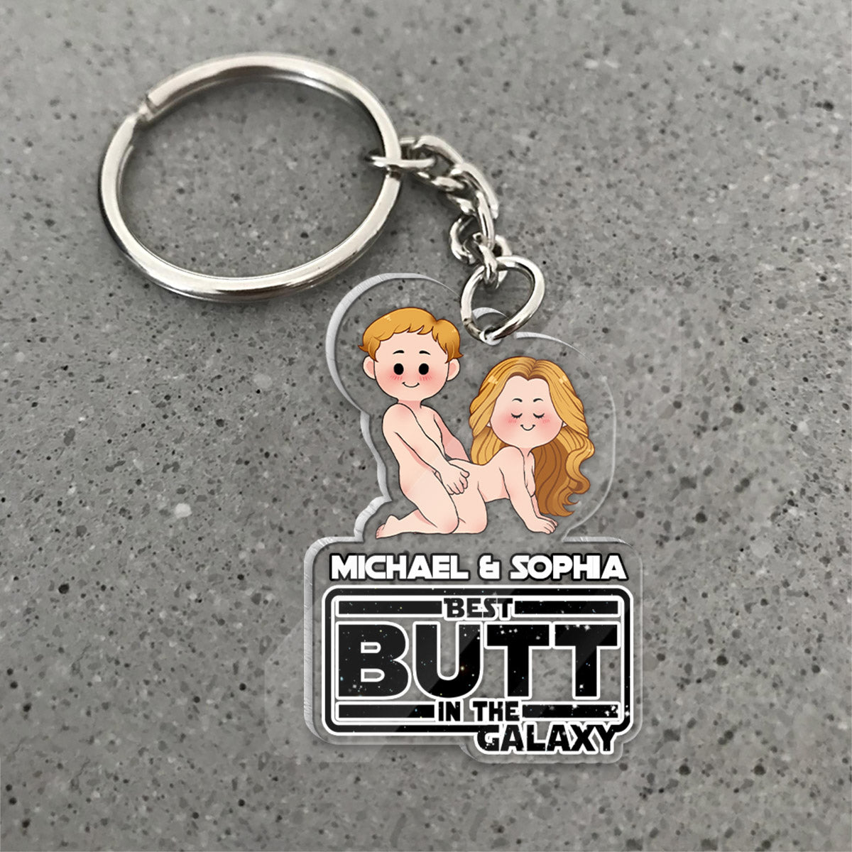 Personalized Transparent Acrylic Keychain Custom Name Gift for Couples